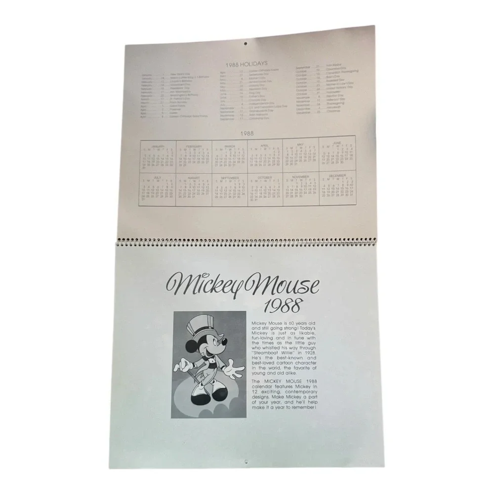 Disney Mickey Mouse Calendar‎ 1988 Gibson Greetings